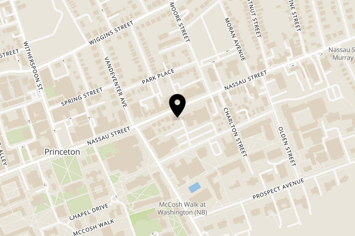 Map showing the location of Food Street Princeton on 183D Nassau St in Princeton